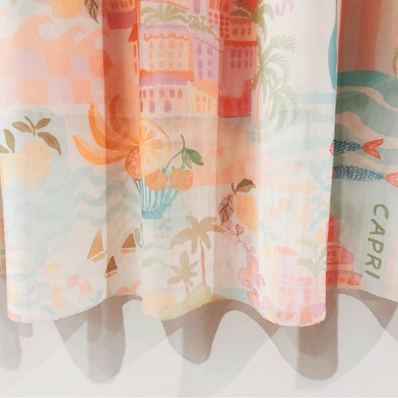 t.j.maxx | see you monday mesh lined midi dress in greece multicolor ↷ - Picture 4 of 14